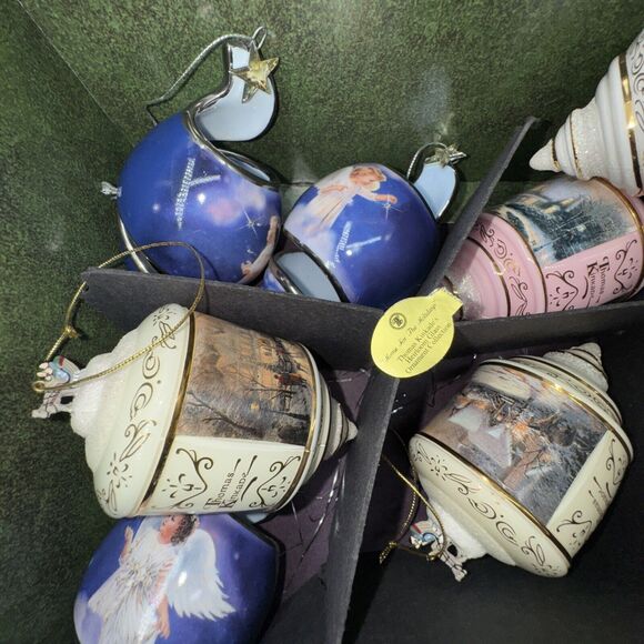 24 Bradford Editions Thomas Kinkade Heirloom Glass Starlight Angel BOX ORNAMENTS - Picture 7 of 15